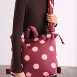 Bolso Mochila ÖLEND Ona Soft Bag Dots Pale Pink + Cherry Red