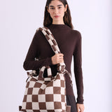 Bolso Mochila ÖLEND Ona Soft Bag Check Sand + Chocolate