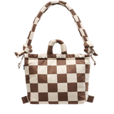 Bolso Mochila ÖLEND Ona Soft Bag Check Sand + Chocolate