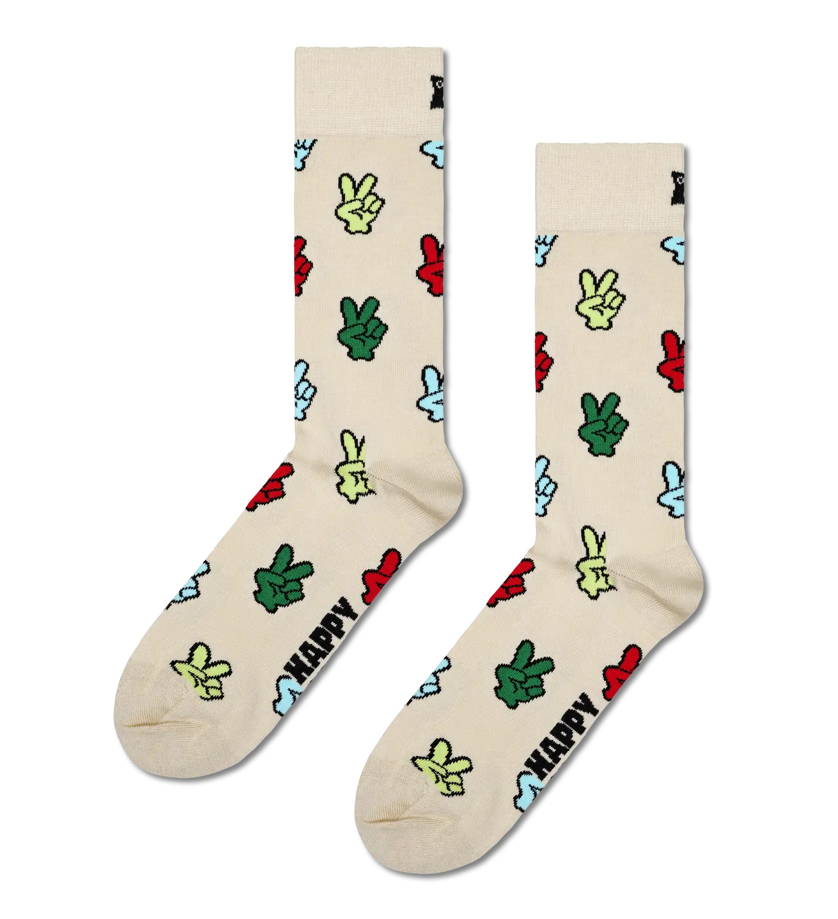 Calcetines Happy Socks Beige Victory Sign