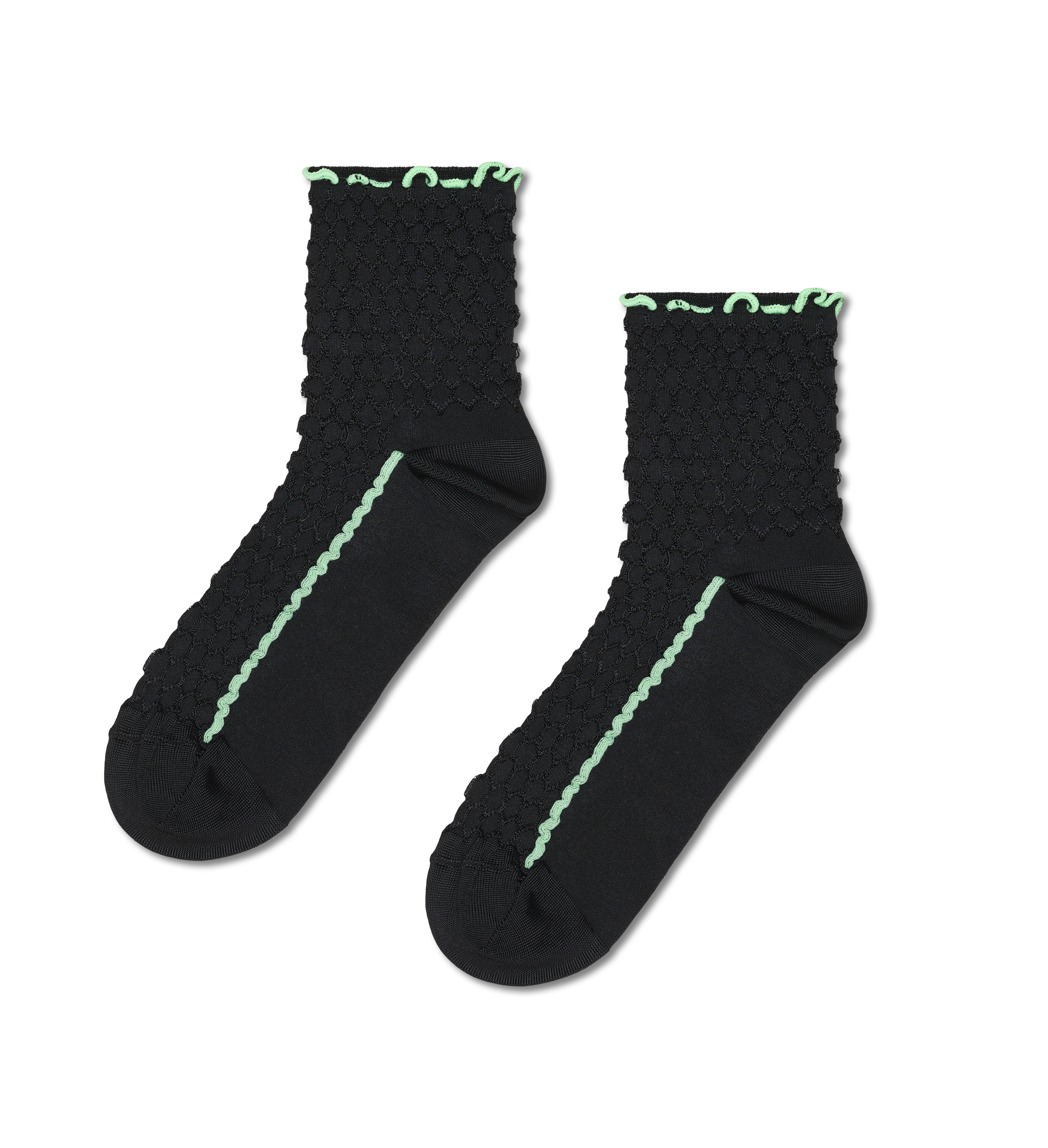 Calcetines HAPPY SOCKS Structure Slinky Mini Crew Sock - Negro - Flat_Image