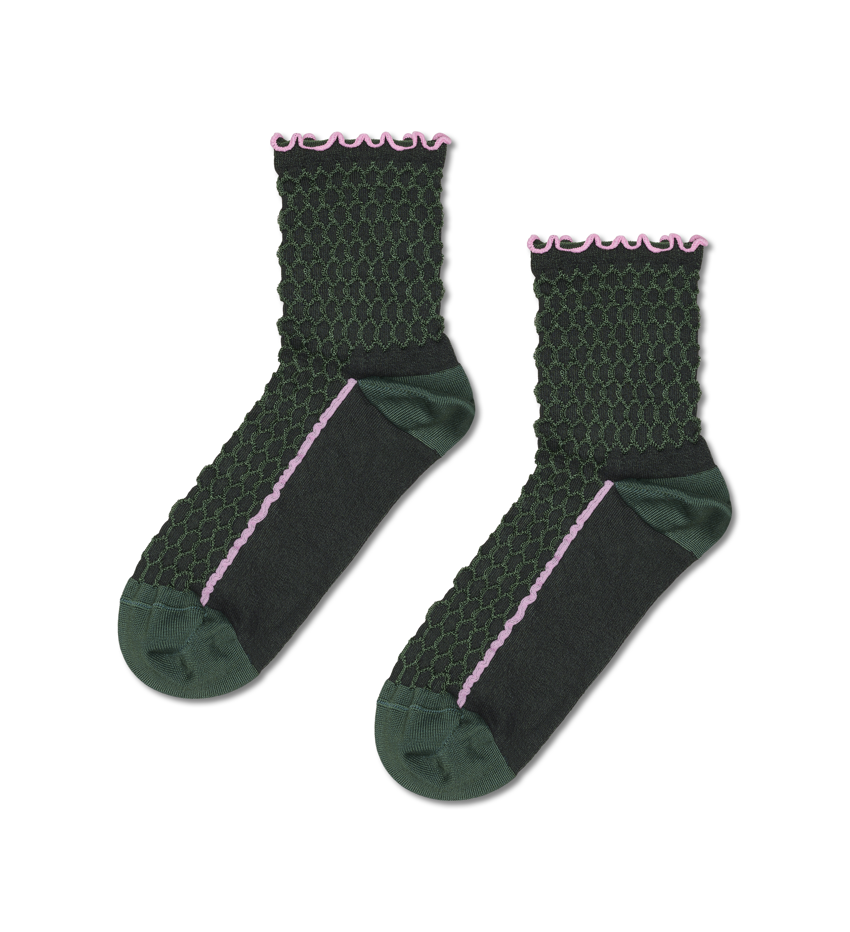 Calcetines HAPPY SOCKS Structure Slinky Mini Crew Sock - Verde - Flat_Image