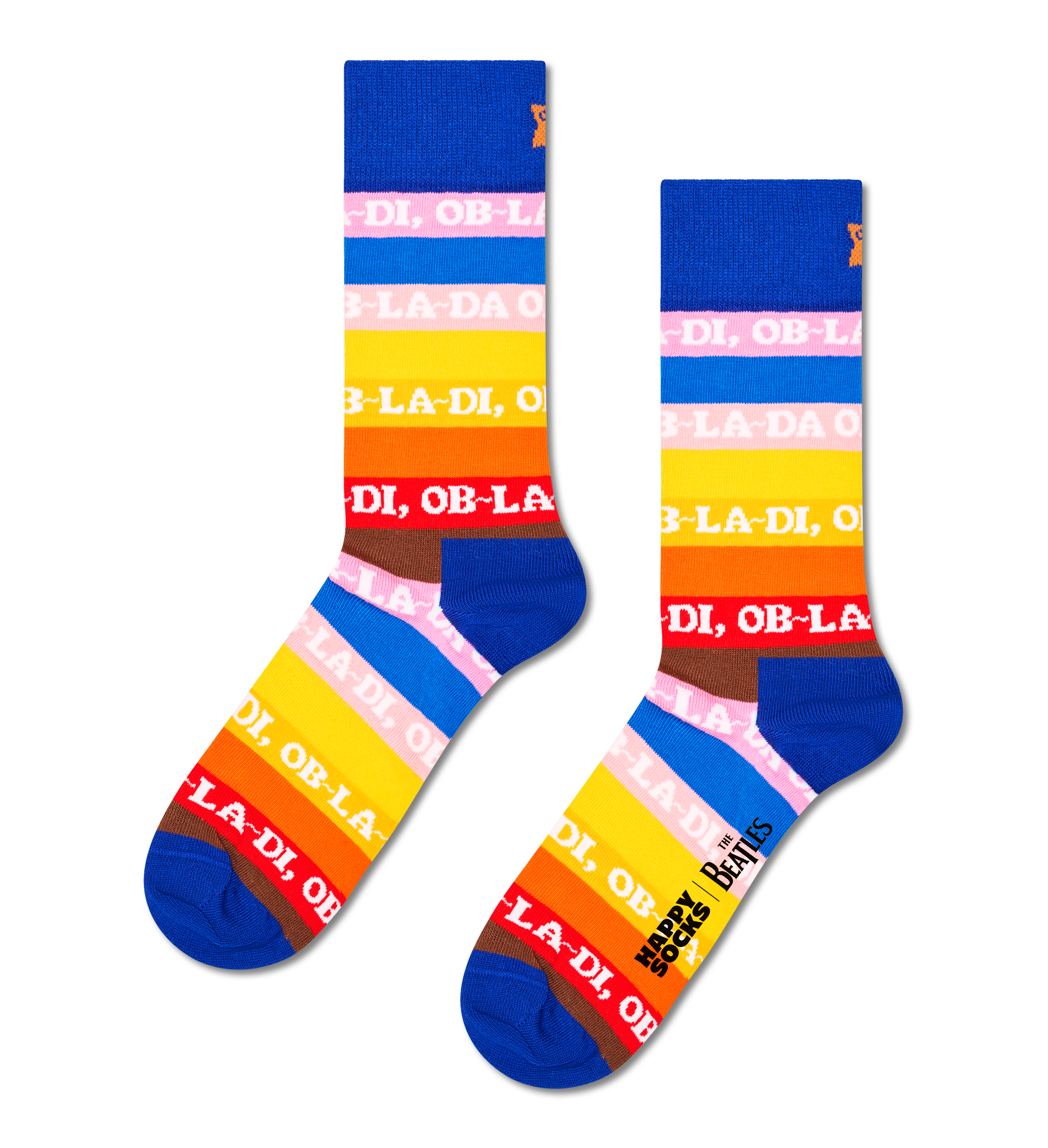 Calcetines HAPPY SOCKS The Beatles Ob-La-Stripe Sock - Azul - Flat_Image
