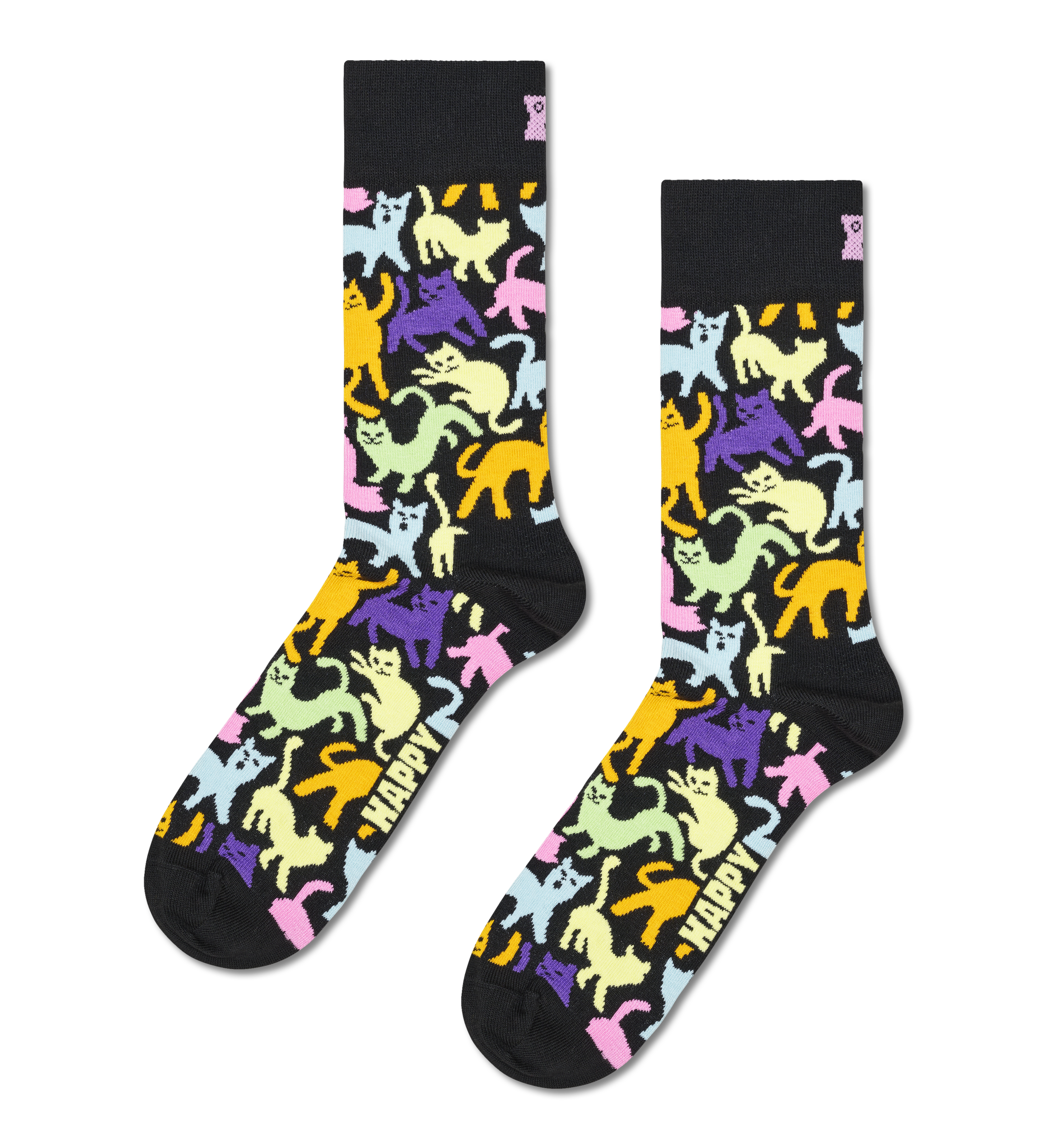 Calcetines HAPPY SOCKS Cat Sock - Negro - Flat_Image