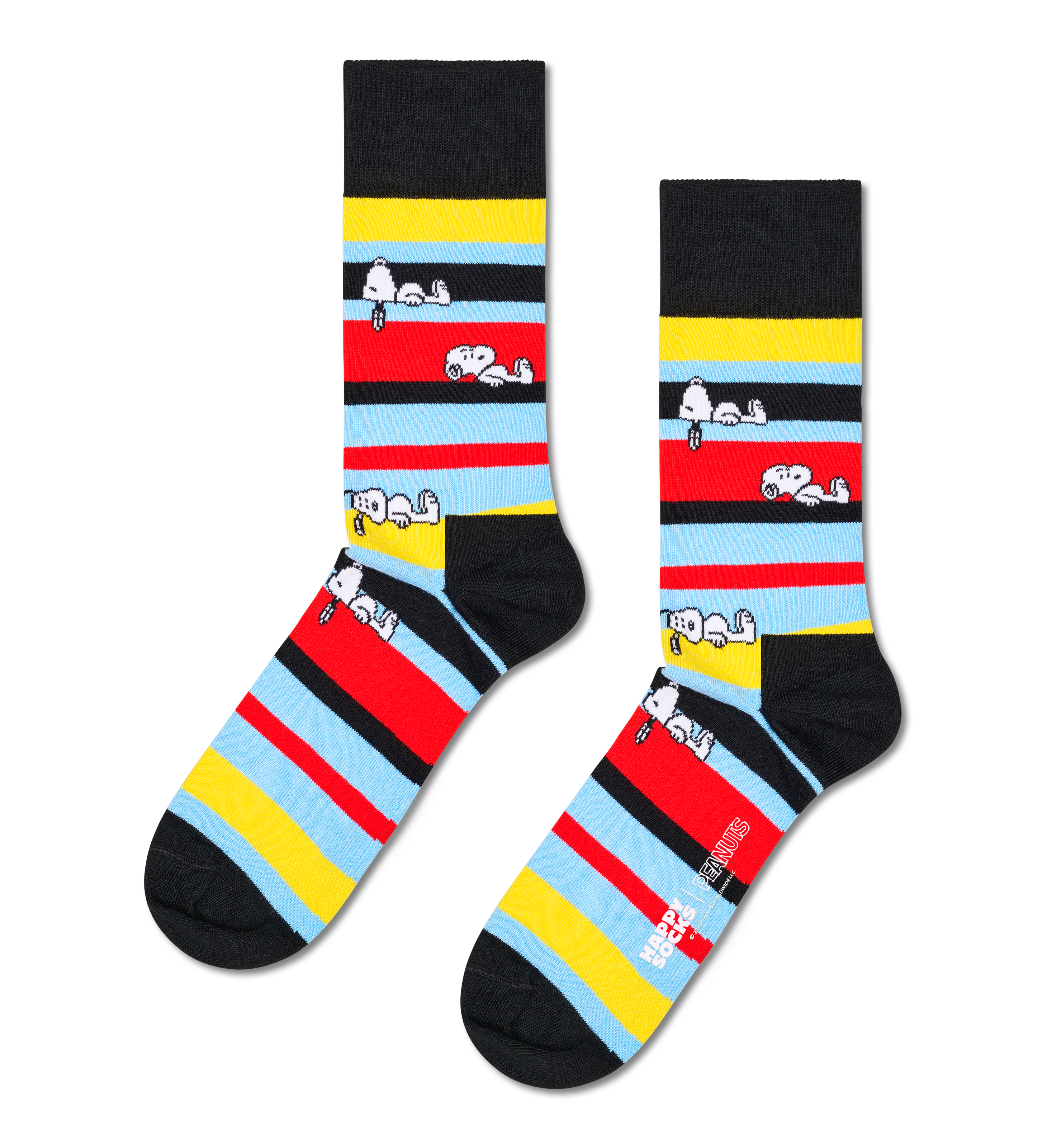 Calcetines HAPPY SOCKS Peanuts Snoopy Stripe Sock - Negro - Flat_Image
