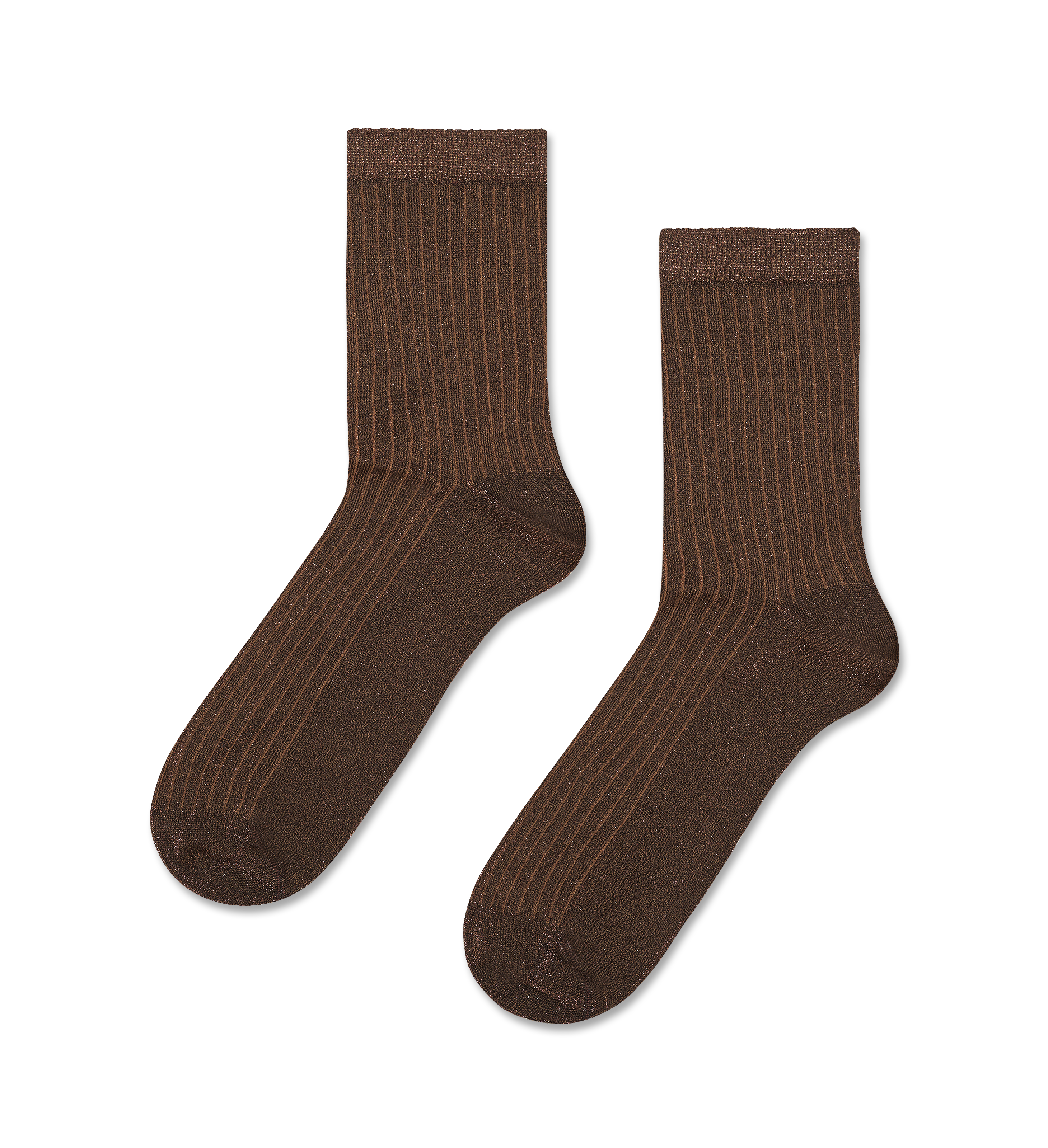 Calcetines HAPPY SOCKS Soft Lurex Short Crew Sock - Marron - Flat_Image