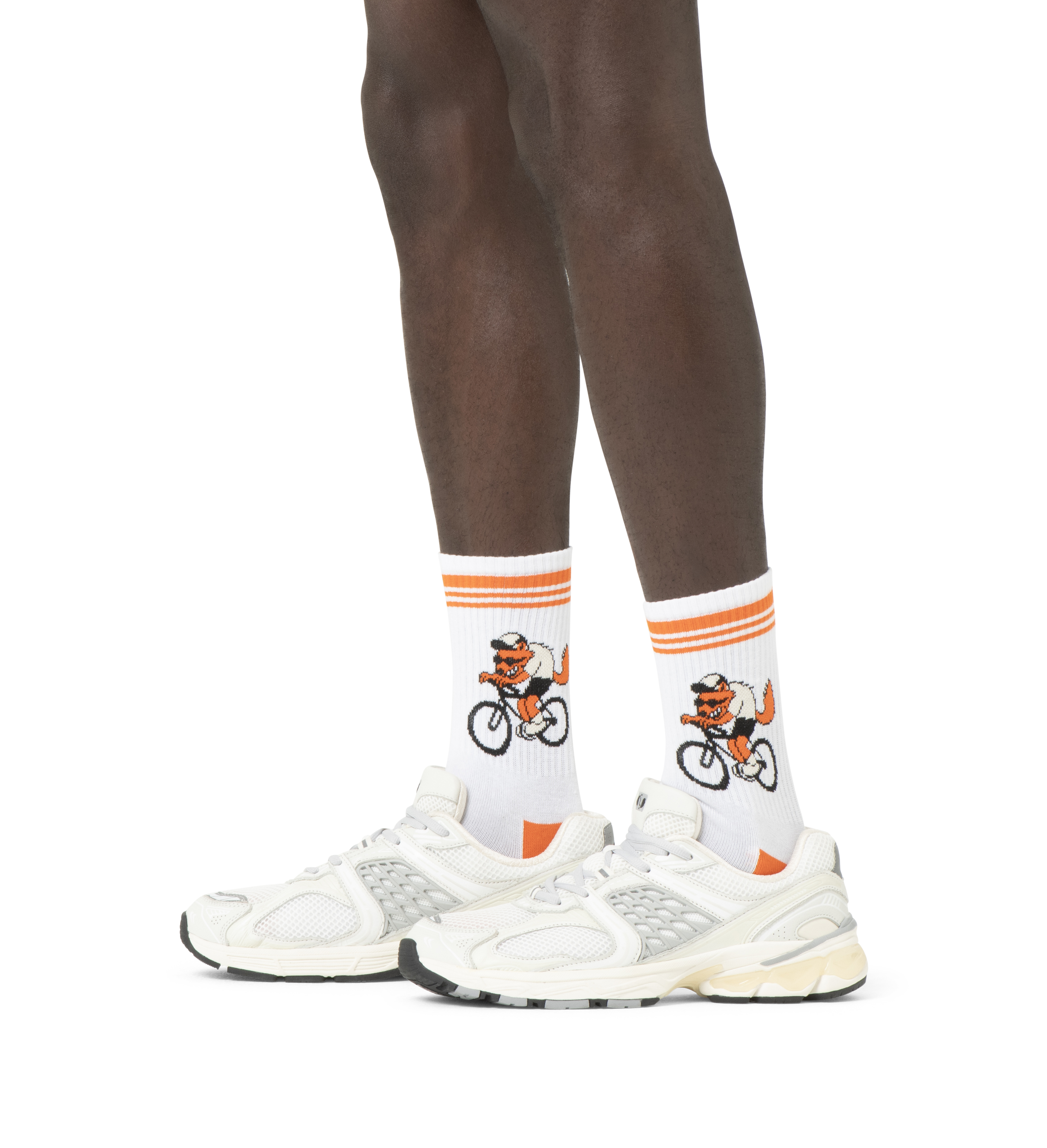 Calcetines HAPPY SOCKS Bike Wolf Sneaker Sock - Blanco - Model_Image