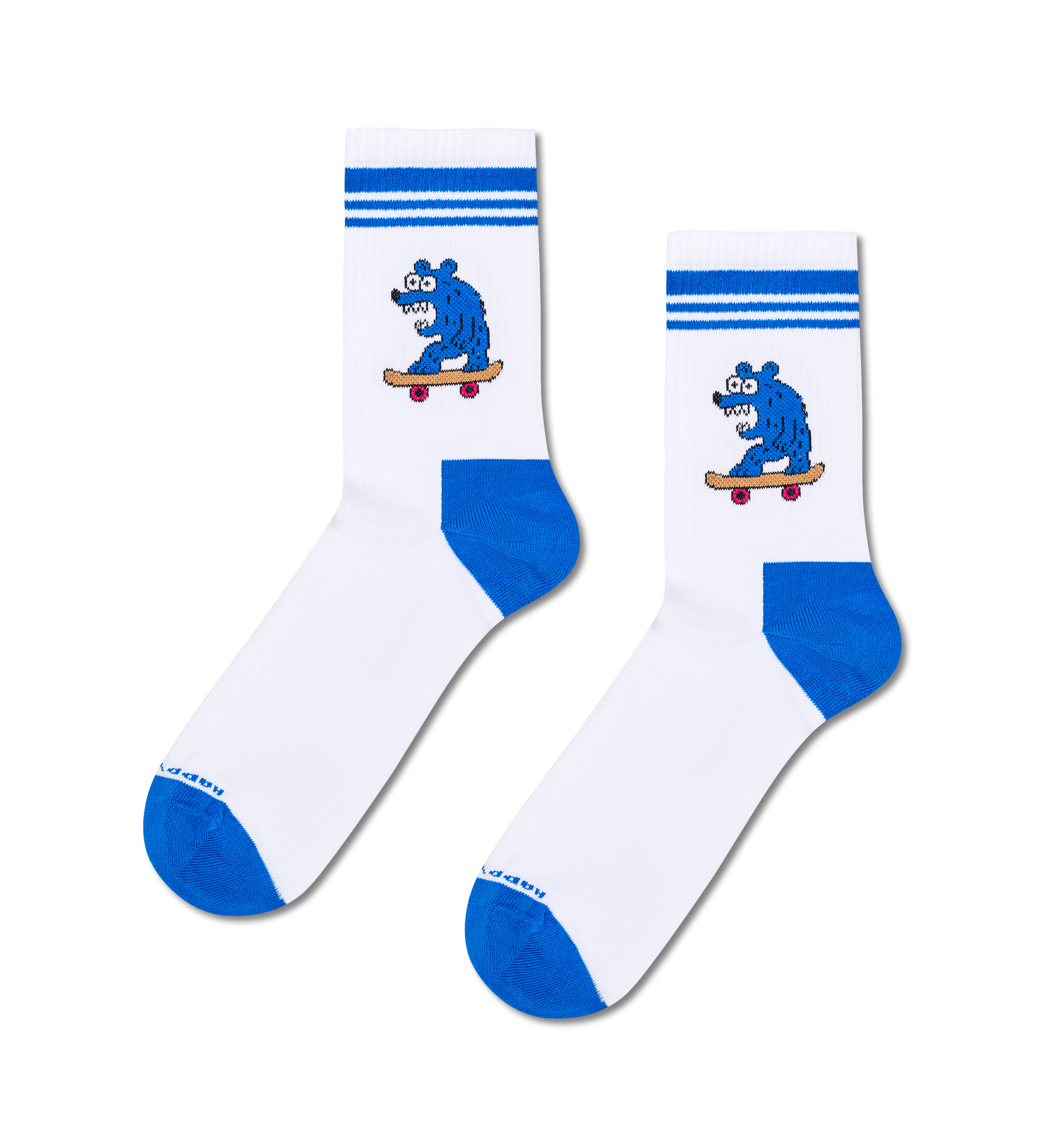 Calcetines HAPPY SOCKS Skate Bear Sneaker Sock - Blanco - Flat_Image