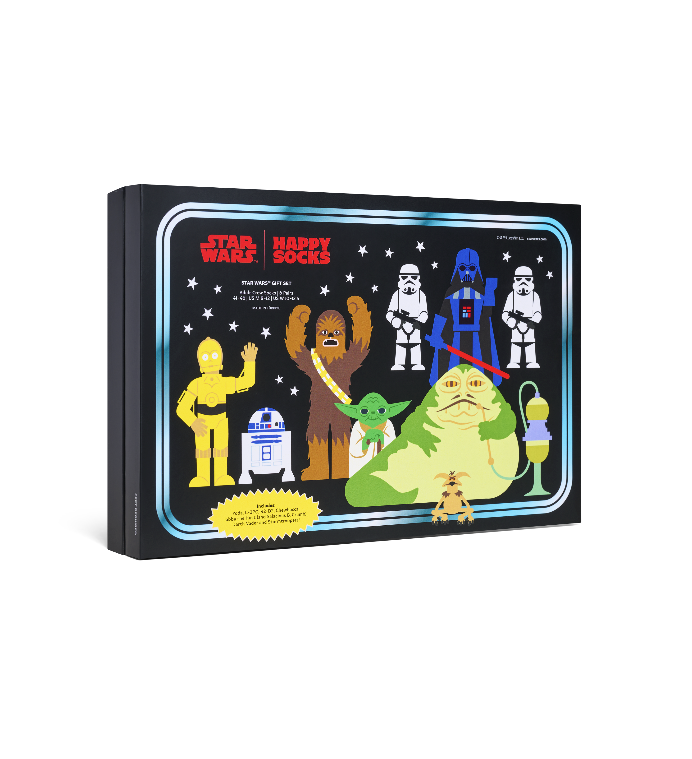 Pack de 6 calcetines HAPPY SOCKS STAR WARS™ 6-Pack Socks Gift Set - Azul - Closed_Box