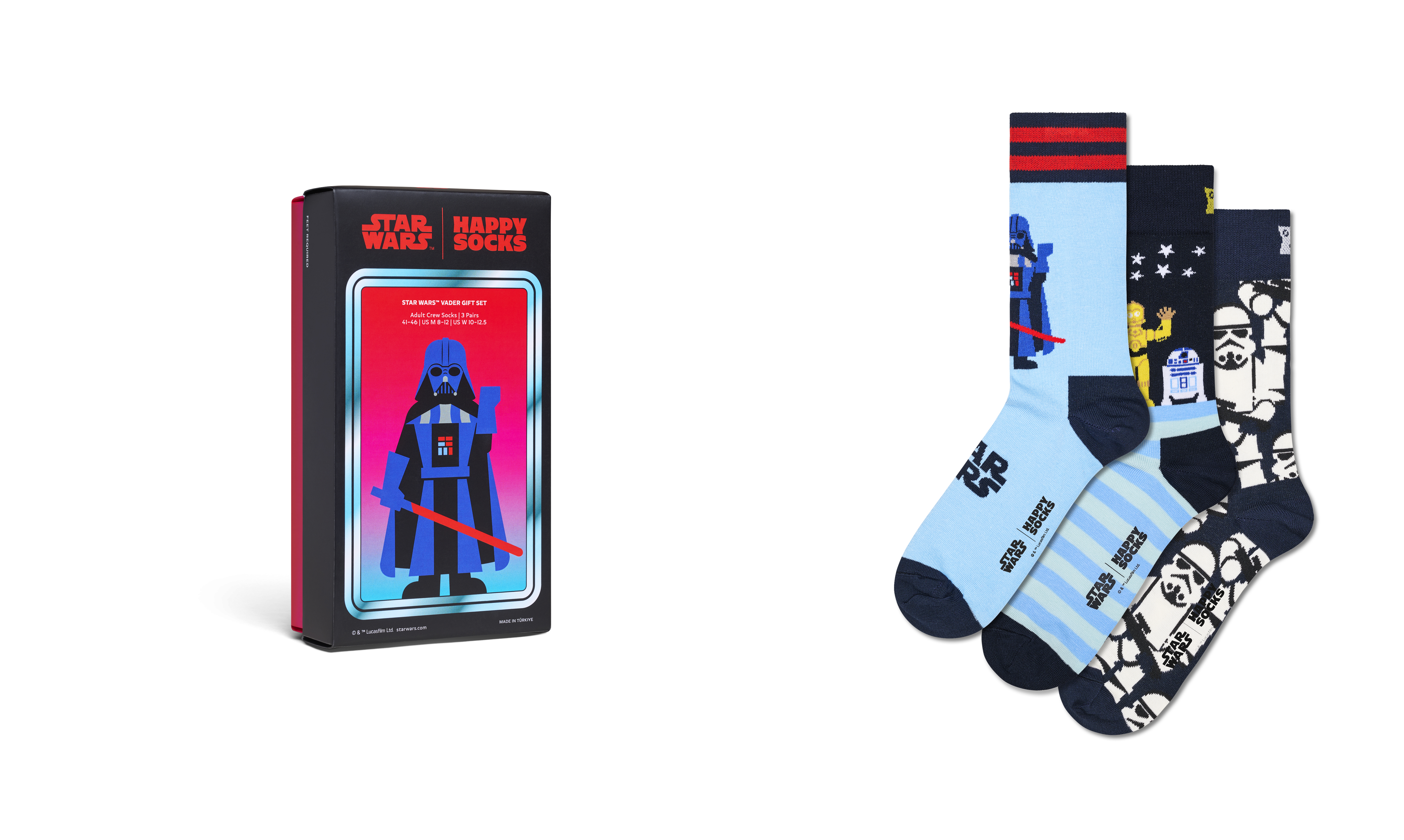 Pack de 3 calcetines HAPPY SOCKS STAR WARS™ 3-Pack Socks Gift Set - Azul - Gift_Box_with_Socks