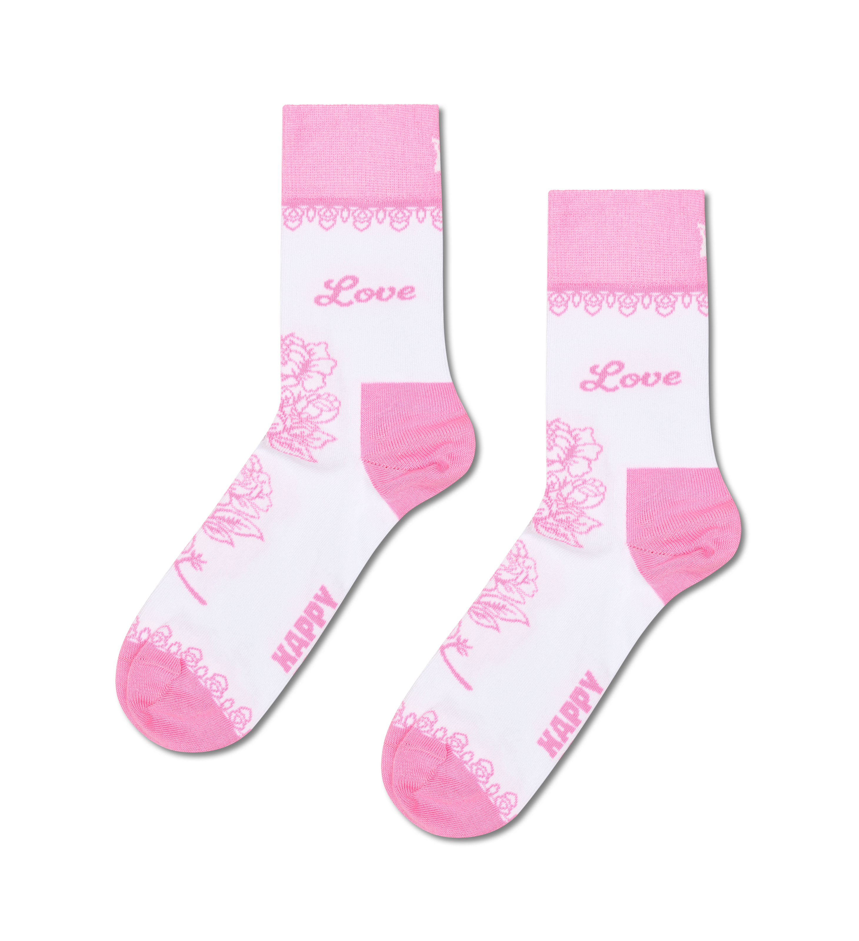 Calcetines HAPPY SOCKS Love Short Crew Sock - Blanco - Flat_Image
