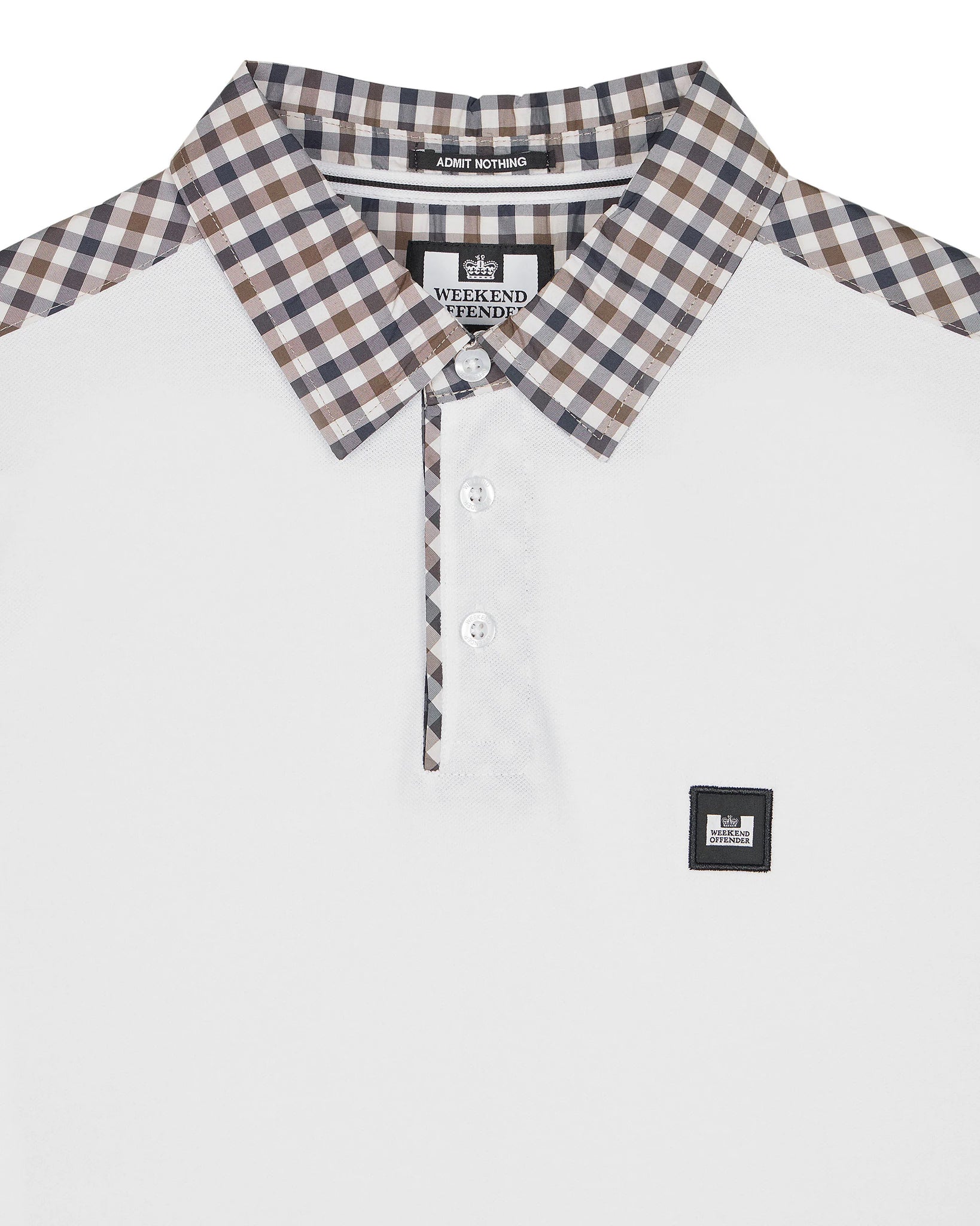 Polo Weekend Offender Costa Mid Check Collar Weiß