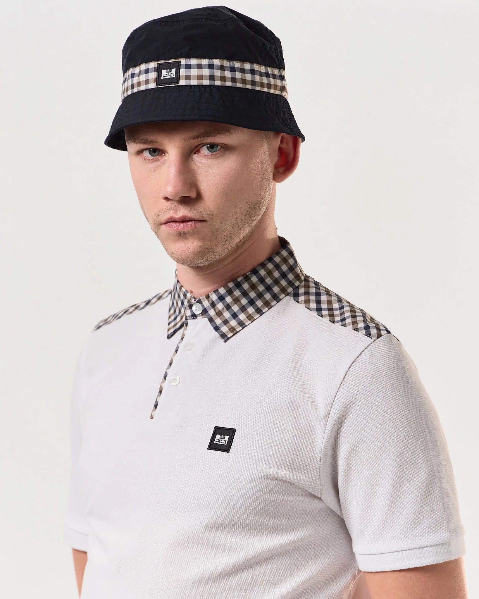 Polo Weekend Offender Costa Mid Check Collar White
