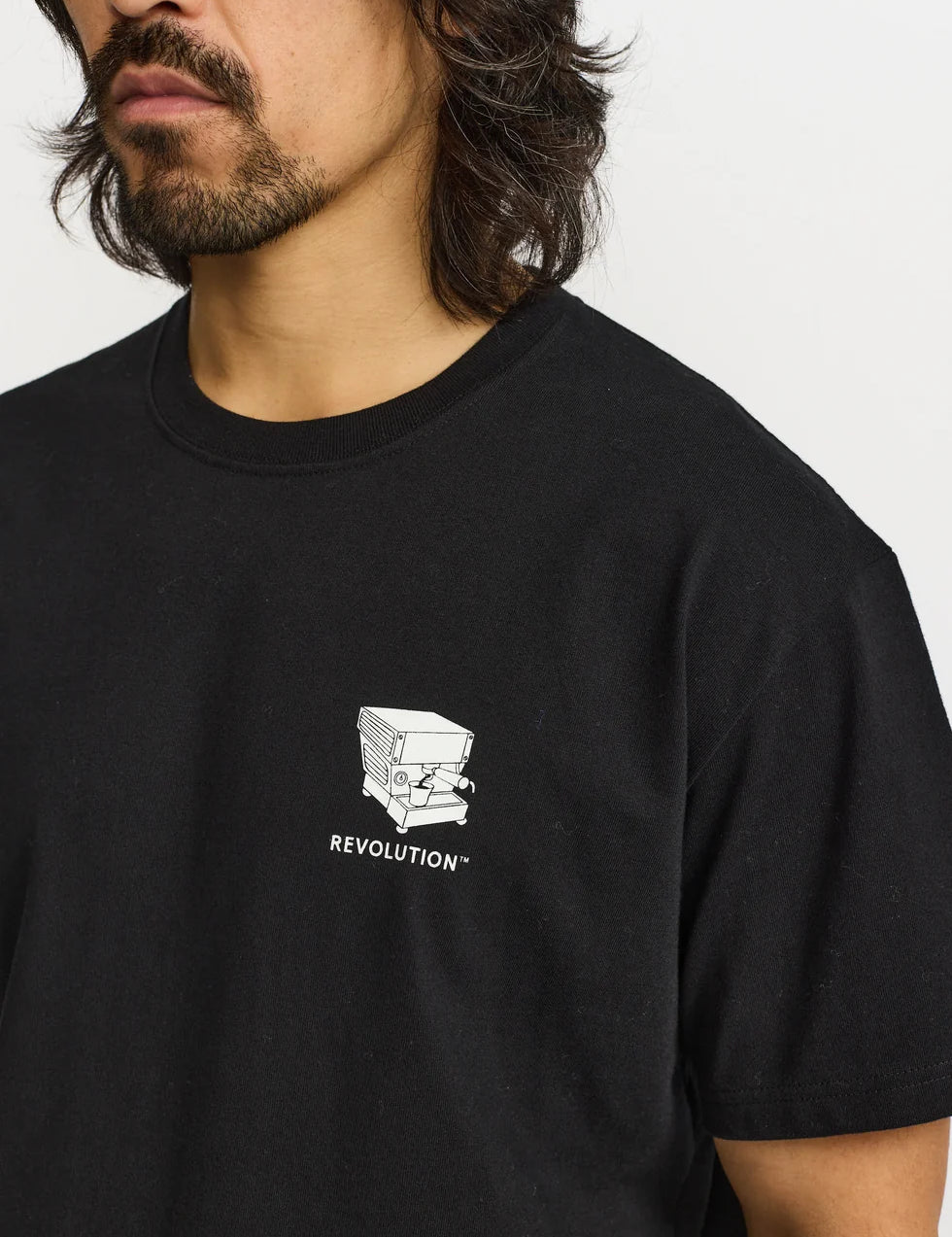 Camiseta REVOLUTION Coffee & Croissant Negro