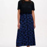 Falda SUGARHILL Duska Black/Blue Leopard Spots