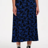 Falda SUGARHILL Duska Black/Blue Leopard Spots