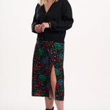 Falda SUGARHILL Rosalind Black, Snake Floral