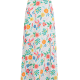 SUGARHILL Rosalind Off-White Tropical Hummingbird Skirt