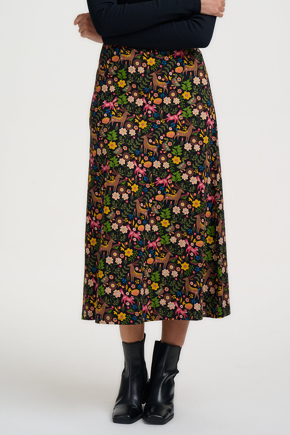 Falda SUGARHILL Jayda Midi Black Forest — vista 2