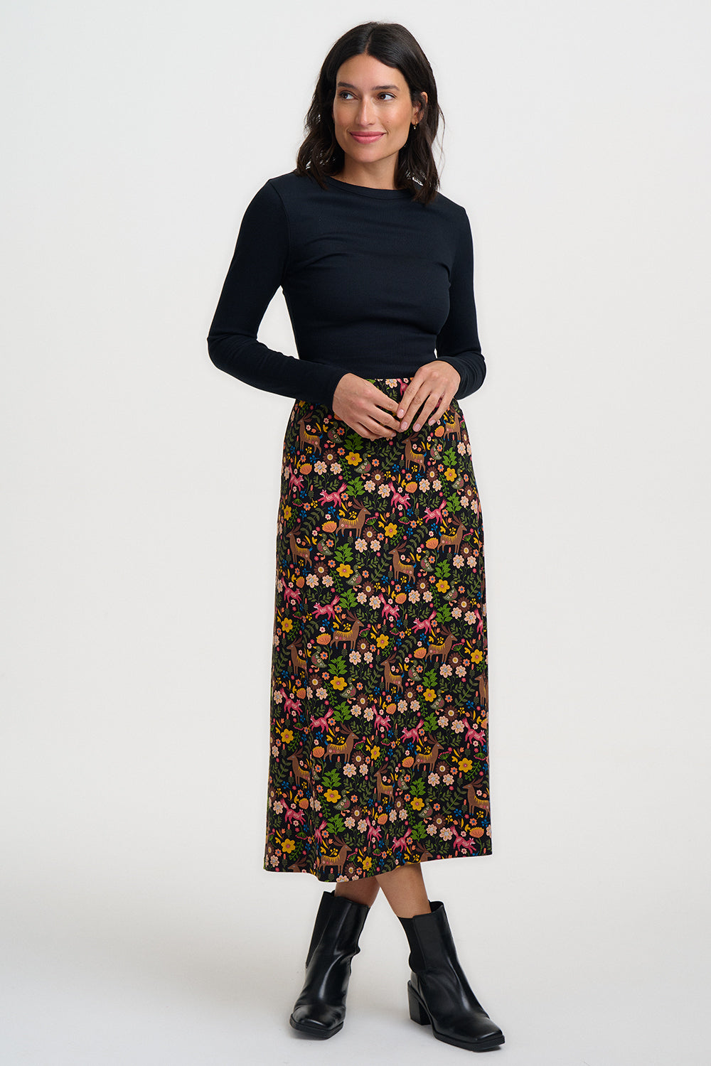 Falda SUGARHILL Jayda Midi Black Forest — vista 3