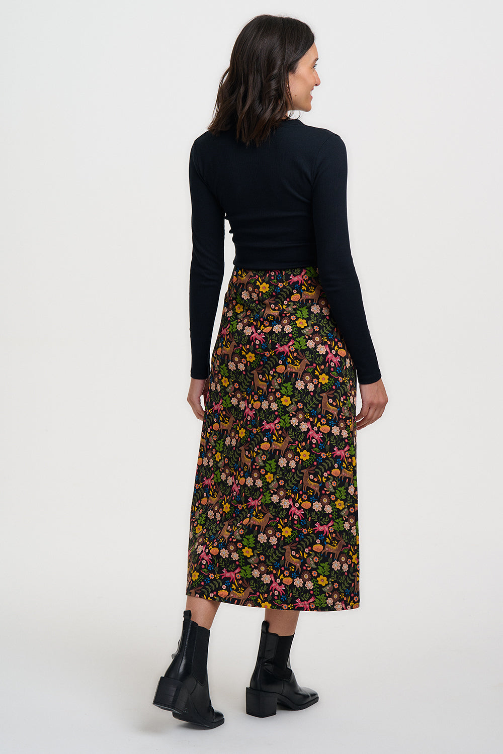 Falda SUGARHILL Jayda Midi Black Forest — vista 5