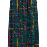 Falda SUGARHILL Melody Midi Teal Check — vista frontal del producto