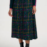 Falda SUGARHILL Melody Midi Teal Check — vista 3