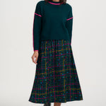 Falda SUGARHILL Melody Midi Teal Check — vista 4