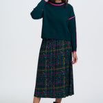 Falda SUGARHILL Melody Midi Teal Check — vista 7