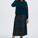 Falda SUGARHILL Melody Midi Teal Check — vista 7