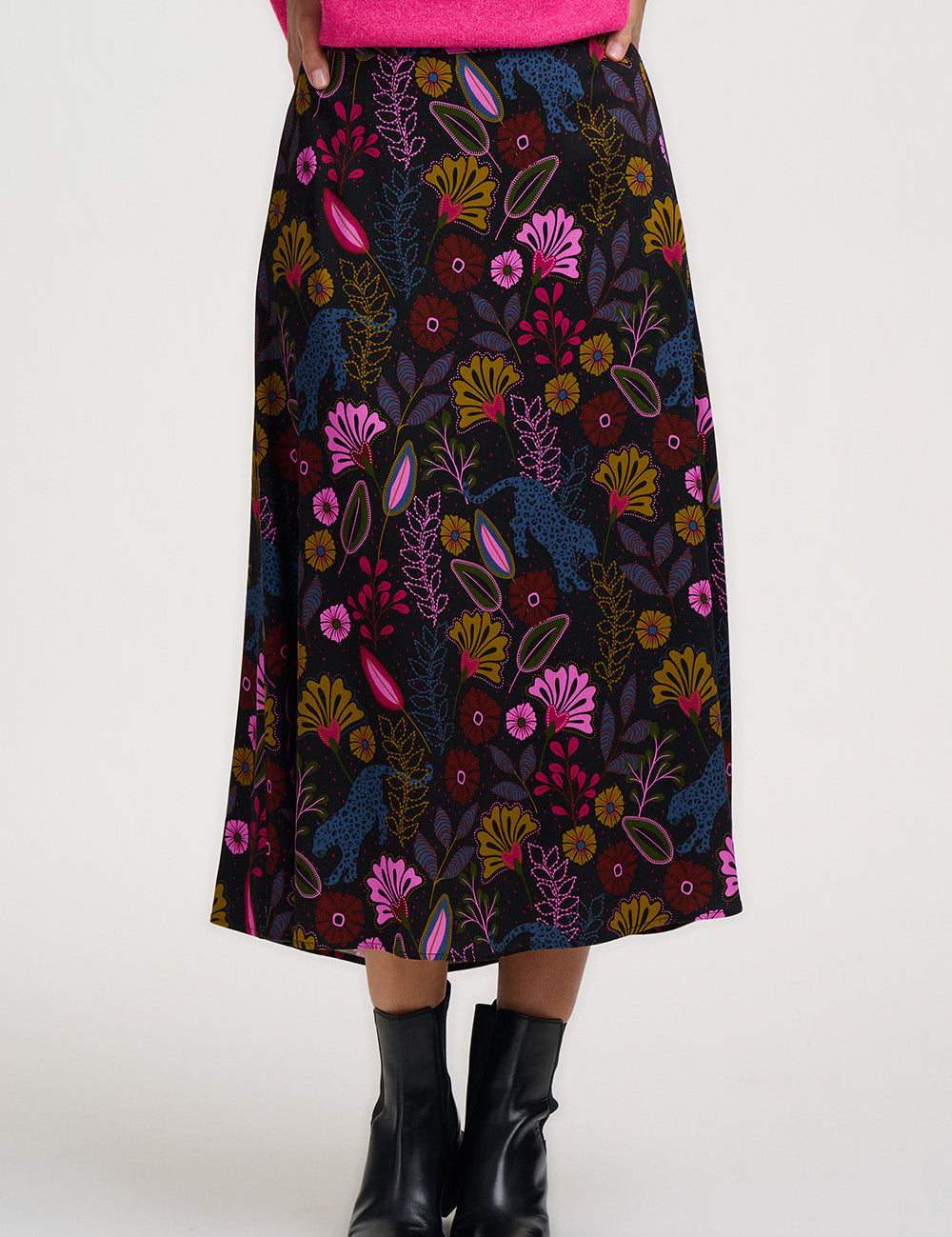 Falda SUGARHILL Zora Midi Black Jungle — vista 2