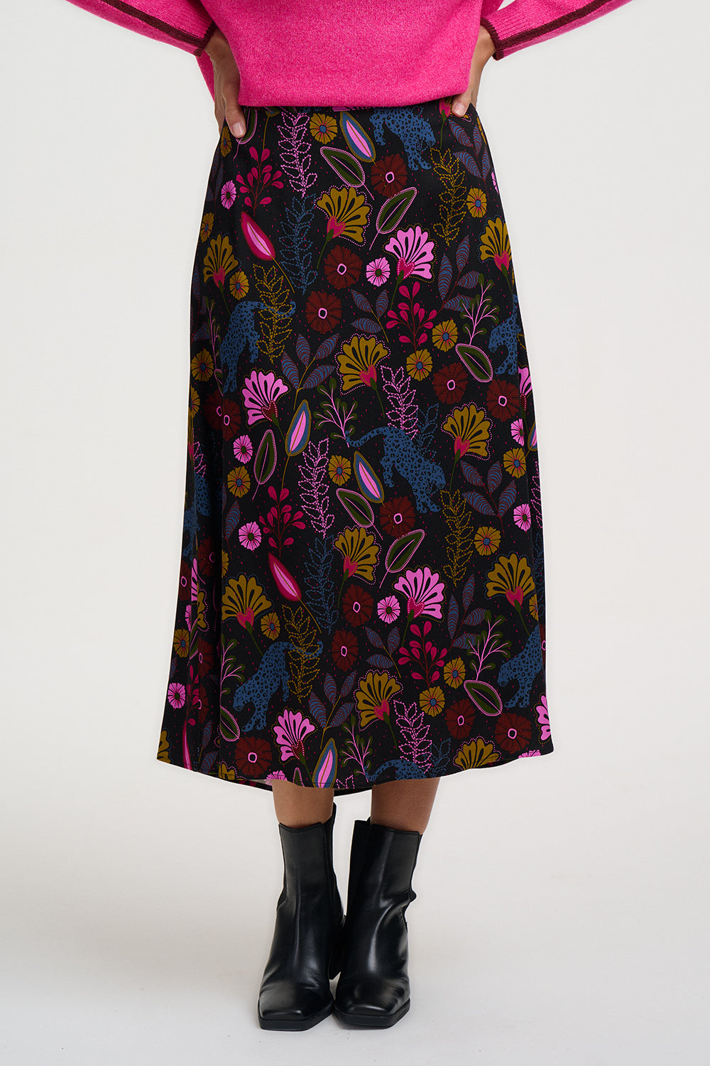 Falda SUGARHILL Zora Midi Black Jungle — vista 2