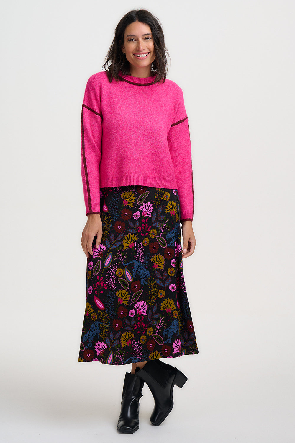 Falda SUGARHILL Zora Midi Black Jungle — vista 6