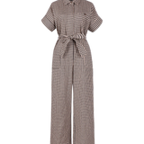 FRNCH Elfie Vichy Schwarzer Jumpsuit