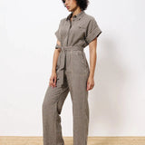 FRNCH Elfie Vichy Schwarzer Jumpsuit