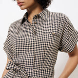 FRNCH Elfie Vichy Schwarzer Jumpsuit