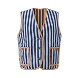 French Reversible Vest Camila Bleu Jean