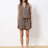 French Reversible Vest Camila Bleu Jean