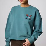 BLUE BANANA Damen Crew Amazon Grün Sweatshirt 