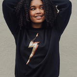 SUGARHILL Sylvie Black Sequin Lightning Sweater