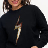 SUGARHILL Sylvie Black Sequin Lightning Sweater