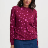 Sudadera SUGARHILL Noah Burgundy Pink Polka — vista 4