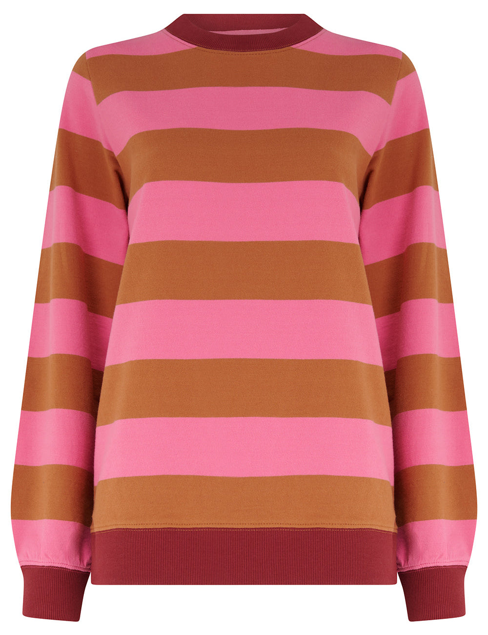 Sudadera SUGARHILL Mindy Pink Brown Stripe — vista frontal del producto
