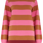 Sudadera SUGARHILL Mindy Pink Brown Stripe — vista frontal del producto