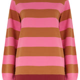 Sudadera SUGARHILL Mindy Pink Brown Stripe — vista frontal del producto
