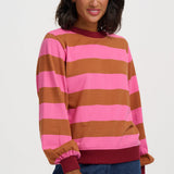 Sudadera SUGARHILL Mindy Pink Brown Stripe — vista 2