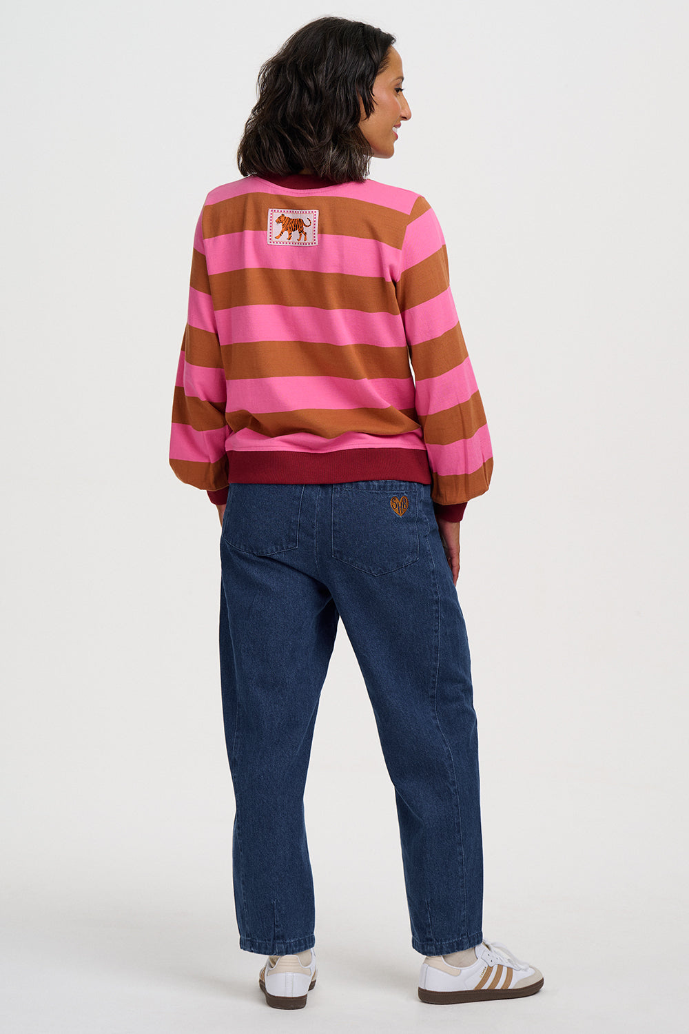 Sudadera SUGARHILL Mindy Pink Brown Stripe — vista 5