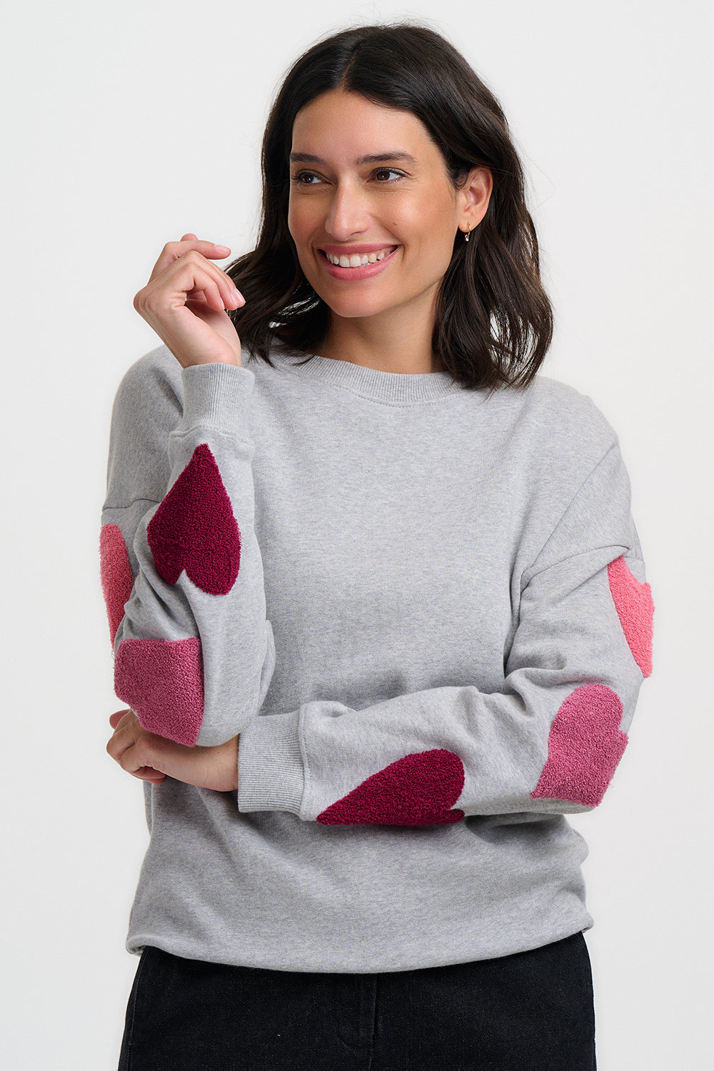 Sudadera SUGARHILL Eadie Grey Hearts — vista 2