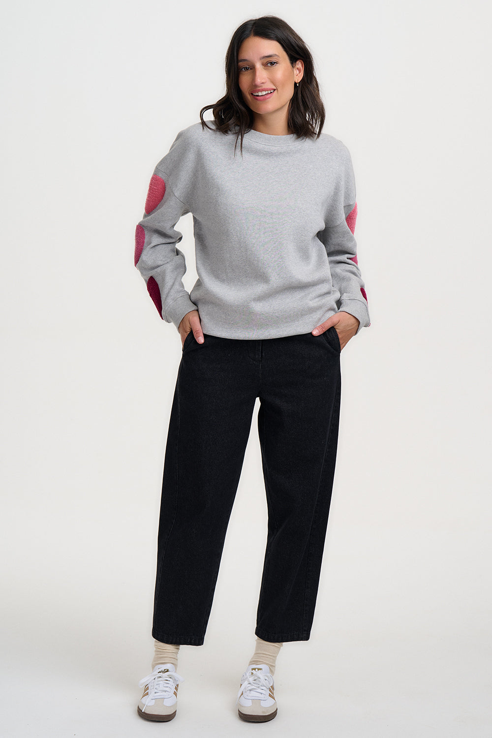 Sudadera SUGARHILL Eadie Grey Hearts — vista 4