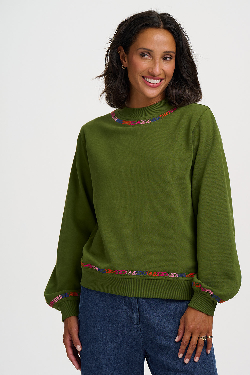 Sudadera SUGARHILL Roslyn Olive Stitch Embroidery — vista 2